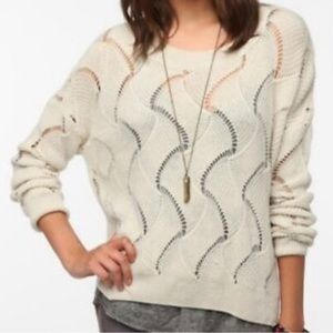 Women’s Staring At Stars Anthropologie Pointelle Acrylic Sweater Size XS